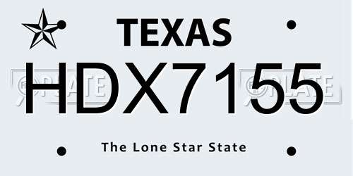 HDX7155 Texas License Plate