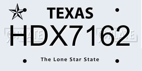 HDX7162 Texas License Plate
