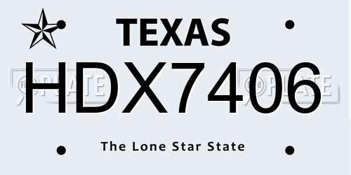 HDX7406 Texas License Plate