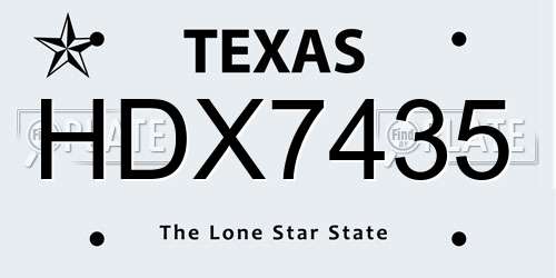 HDX7435 Texas License Plate