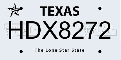 HDX8272 Texas License Plate