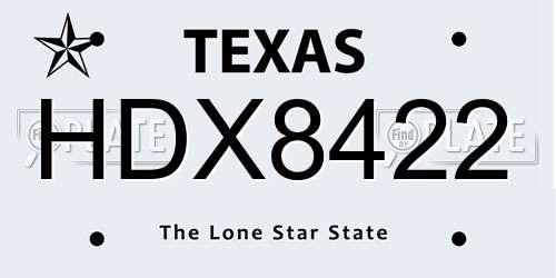 HDX8422 Texas License Plate