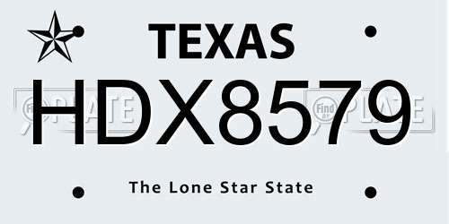 HDX8579 Texas License Plate