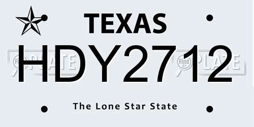 HDY2712 Texas License Plate