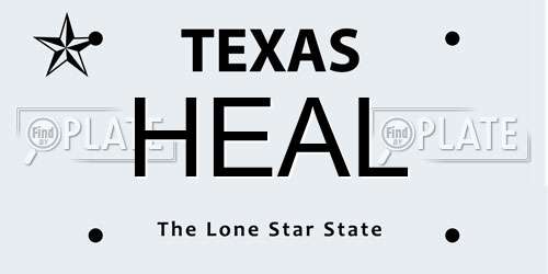 HEAL Texas License Plate