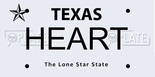 HEART Texas License Plate
