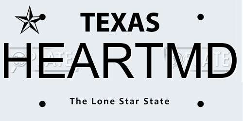 HEARTMD Texas License Plate