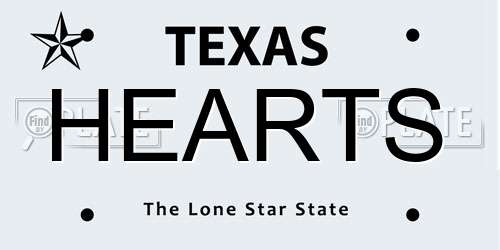 HEARTS Texas License Plate
