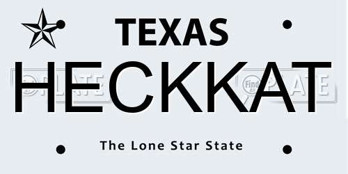 HECKKAT Texas License Plate