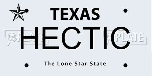 HECTIC Texas License Plate