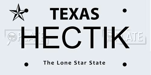 HECTIK Texas License Plate