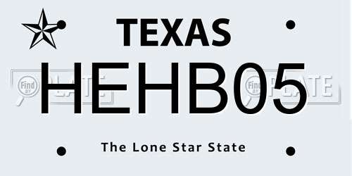 HEHB05 Texas License Plate
