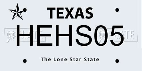 HEHS05 Texas License Plate