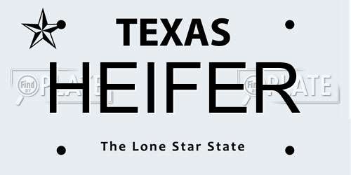 HEIFER Texas License Plate