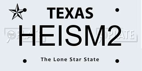 HEISM2 Texas License Plate