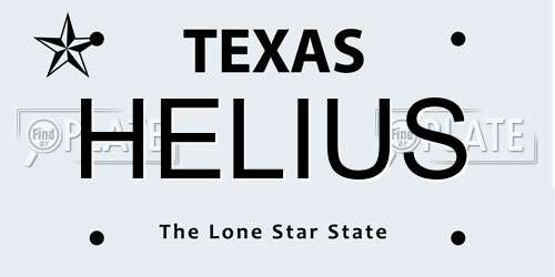 HELIUS Texas License Plate