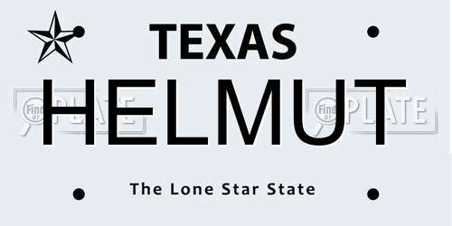 HELMUT Texas License Plate
