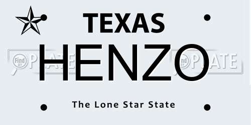 HENZO Texas License Plate
