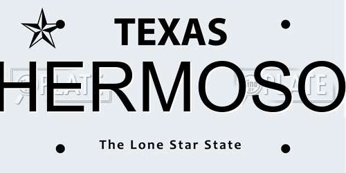 HERMOSO Texas License Plate