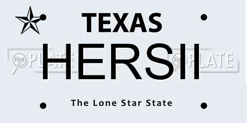 HERSII Texas License Plate
