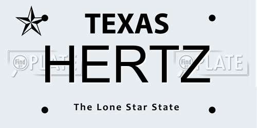 HERTZ Texas License Plate