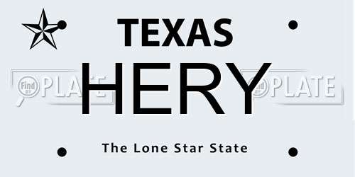 HERY Texas License Plate
