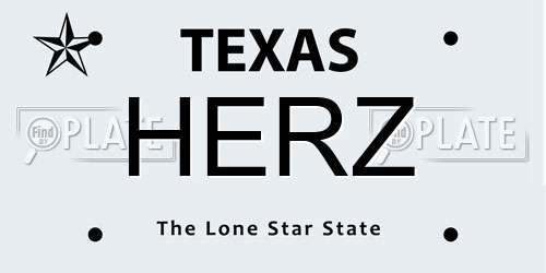 HERZ Texas License Plate