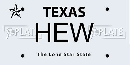 HEW Texas License Plate
