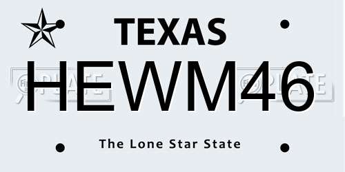 HEWM46 Texas License Plate