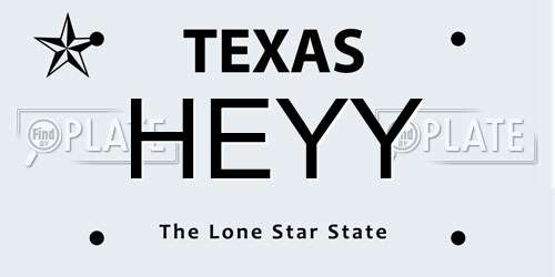 HEYY Texas License Plate