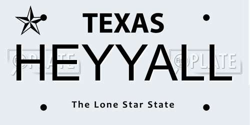 HEYYALL Texas License Plate