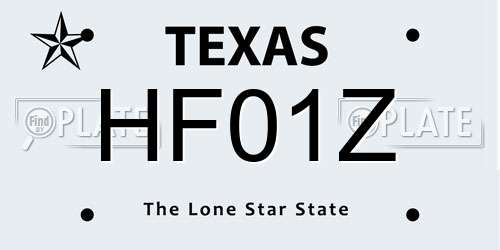 HF01Z Texas License Plate