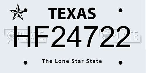 HF24722 Texas License Plate