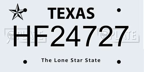 HF24727 Texas License Plate