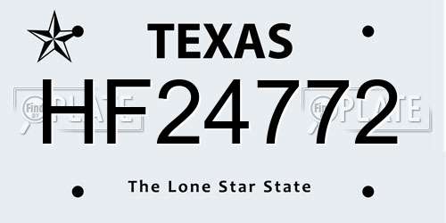 HF24772 Texas License Plate