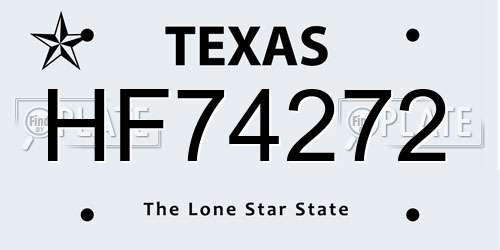 HF74272 Texas License Plate