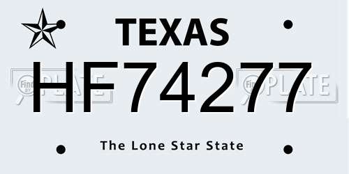 HF74277 Texas License Plate