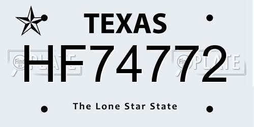 HF74772 Texas License Plate