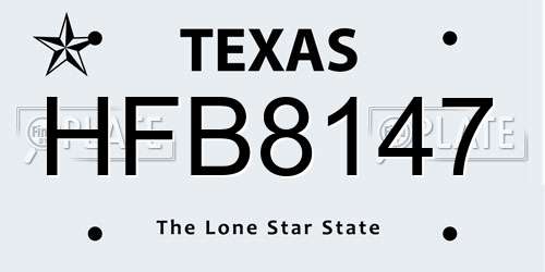 HFB8147 Texas License Plate