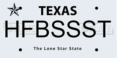 HFBSSST Texas License Plate
