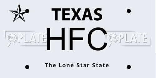 HFC Texas License Plate