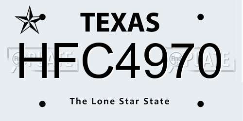 HFC4970 Texas License Plate