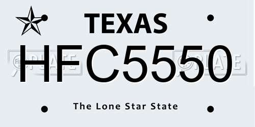 HFC5550 Texas License Plate