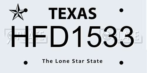 HFD1533 Texas License Plate