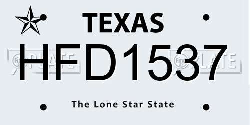 HFD1537 Texas License Plate