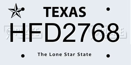 HFD2768 Texas License Plate