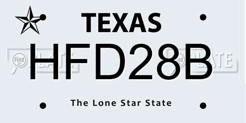 HFD28B Texas License Plate