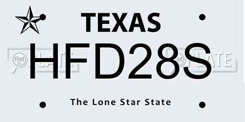 HFD28S Texas License Plate