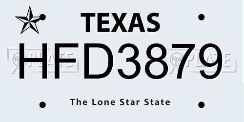HFD3879 Texas License Plate