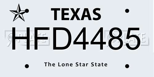 HFD4485 Texas License Plate